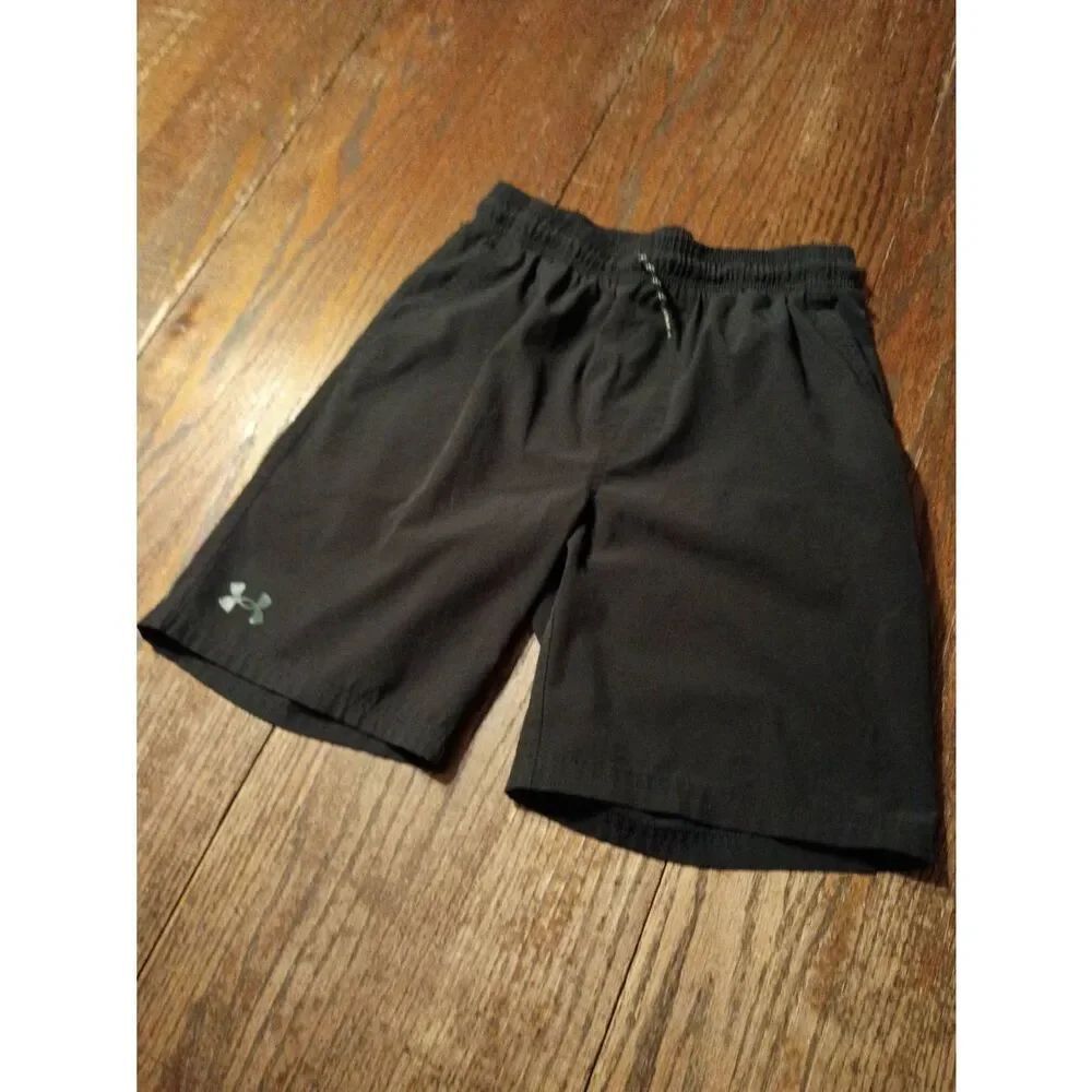 Boys Youth Large Under Armour Black Elastic Drawstring Waist Pull On w Pockets